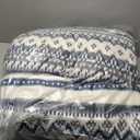 Eddie Bauer - Twin Comforter Set, Reversible Plush Bedding with Matching Sham, Dorm Essentials, Oeko-Tex Certified (Shelton Fair Isle Navy)