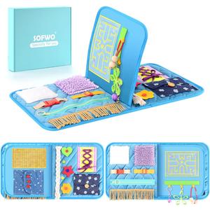 SOFWO Fidget Blanket for Adults with Dementia,Alzheimers Dementia Activities Products for Elderly and Seniors,Gift Game and Toy for Alzheimers or Dementia Busy Blanket.(11.4 x 20.3 in)