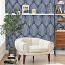 Fititem 393inL 17.3inW Blue Peel and Stick Wallpaper Coastal Boho Blue Contact Paper Cabinets Ocean Beach Modern Contact Paper Removable Self-Adhesive Waterproof Wallpaper for Bathroom Bedroom Dark