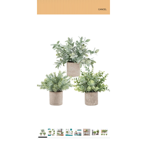 Der Rose 3 Pack Mini Potted Fake Plants Artificial Plastic Eucalyptus Plants Topiaries for Home Office Desk Farmhouse Shelf Room Bathroom Decor(Sage Green)