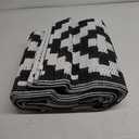 WFLNHB Outdoor Rug 6x9ft, Foldable Reversible Outdoor Plastic Straw Rug, Outdoor Carpet, Outside for Patio, Camp, Picnic, Balcony, Deck, Backyard, Black and White