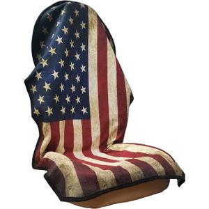 Car Seat Cover Protector Front Seats,for Gym Workout,Running,Swimming,Beach and Hiking,Waterproof Sweat Towel Bucket Seat Covers for Cars SUV Trucks (American Flag, 1Pcs)