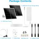40W Solar Panel Kit and 24000mAh Battery for PTZ Security Cameras, 5V/12V Adjustable Output, USB-C & DC Plugs, 360 Mount, IP66 Waterproof