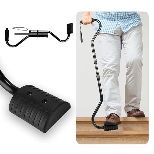 Walking Cane, Stair Climbing Cane for Women/Men for Leg Lifter Adjustable Assist Canes with Large Footrest for Relaxed and Walk Up and Down Stairs