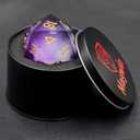 Liquid Core Giant 50mm Dice,Sharp Edge Handmade Dungeons and Dragons Dice with Gift Box.Jumbo 50mm RPG Polyhedral D20 for Role Playing Game(Black Purple Liquid-1)