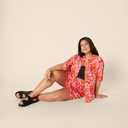 Amazon Essentials Womens Relaxed-Fit Fluid Twill Button-Down Shirt (Short Sold Separately) (M)