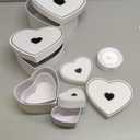 ysmile Valentine Gift Box with Lid, Heart Shaped Flower Box, Assorted Size Heart Nesting Box for Women Men Anniversary 8.2" White