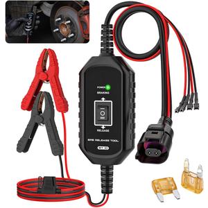 EPB Brake Release & Reset Tool 10V~14V DC Electronic Parking Brake Tools Emergency EPB Service Tool Overcurrent Protection Brake Caliper Tool with 2 Connect Ways&3 Fuse for Auto Repair,Car Road Rescue