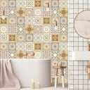 20Pcs Peel and Stick Tile Stickers 5.9x5.9 Inch Retro Style Walls Stickers Waterproof Tile Wallpaper for Kitchen Bathroom Backsplash Furniture Staircase (007, 5.9x5.9in)