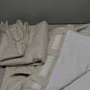 Cream Beige Faux Textured Curtains, 2-Panel Set, 50" x 100", for Living Room or Bedroom, Privacy Panels