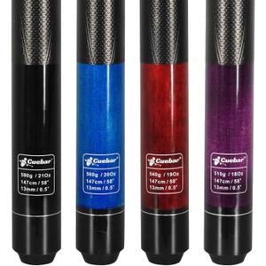 Pool Cues Set of 4 with 3D Grip, 58" 2-Piece Billiard Sticks in 4 Weights (18/19/20/21oz) & 4 Colors, House Bar Pool Table Sticks for Adults (Purple+Red+Blue+Black)
