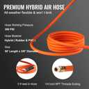 VEVOR Retractable Air Hose Reel, 3/8 IN x 50 FT Hybrid Air Hose Max 300PSI, Air Compressor Hose Reel with 5 ft Lead in, Ceiling/Wall Mount Heavy Duty Single Arm Steel Reel