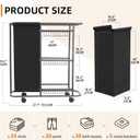Rolling Laundry Cart with Wheels: 3-Tier Laundry Caddy Between Washer and Dryer - Heavy Duty Wrapping Paper Cart with 45L Bag for Narrow Space Laundry Room Bathroom Bedroom Black