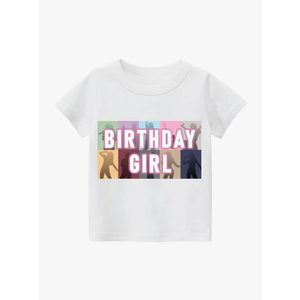 K-Acc Short Sleeve Birthday Girl Shirt for Girls Birthday Party Outfit 4-5 Years