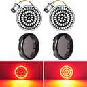 Benlari 2inch Rear Turn Signals, 60LEDs Turn Signals Kit with 2 Smoked Lens Cover Fit for Harley Touring Street Glide Electra Glide Road King Road Glide Sportster Iron 883 Dyna Softail 1986-2024