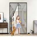 Screen Magnetic Door Closure Heavy Duty,Self Sealing,King Kong Mesh Outdoor Partition:Bug-Blocking Privacy Screen for Patio,Garden,Pet & Kid Friendly - Easy Install/Black 37x82in