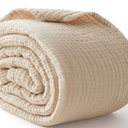Simple&Opulence 100% Natural Linen Throw Blanket with Tassle,Decorative Boho Double Flax Blanket for Couch Sofa Bed 200"×90'', Linen