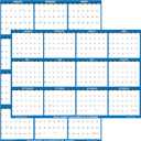 24" x 36" SwiftGlimpse 2026 Wall Calendar Erasable Large Wet & Dry Erase Laminated 12 Month Annual Yearly Wall Planner, Reversible, Horizontal/Vertical, Navy