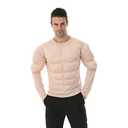 EraSpooky Men Muscle Shirt Bodybuilder Halloween Costume Accessory for Adult Muscle Shirt Padded Beige XL