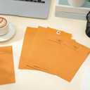 Teling 50 Pcs 5 x 7.5 Manilla Envelopes Clasp Kraft Catalog with Closure for Storing Mailing 28 lb Kraft Envelope Paper for Office Document School Business Home (Yellow)