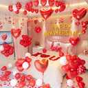 Happy Anniversary Decorations, Happy Anniversary Balloons, Valentines Day Decorations, Happy Anniversary Banner, Romantic Decorations Special Night, Wedding Anniversary Decorations, Red Heart Balloons