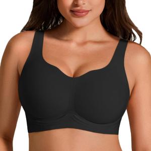 Jelly Bras for Women Plus Size No Underwire Push Up Full Coverage Minimizer Bra Seamless Wireless Bralette