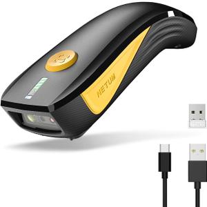 NETUM CS7501 QR Code Scanner Upgraded Bluetooth Barcode Scanner, Mini Portable 1D & 2D Barcode Reader for Inventory Management, Cordless Image Scanner for Tablets, Android, iOS, PC, and POS Systems