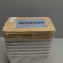 Small Plastic Storage Bins with Bamboo Lids 5.2qt Stackable Box Basket Pantry Decorative Containers Cute with Lable for Organizing Desktop Closet Office Cream White of 6 packs 10*7.2*4.1'