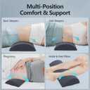 Cozyhealth - 2.95" H*18.7" L - Soft Small Lumbar Pillow for Sleeping, Memory Foam Back Lumbar Support Cushion for Lower Back Pain Relief Bed Waist Sleep Support Pillow for Side, Back(Dark Grey, Small)