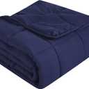 Topcee Weighted Blanket for Adults (15 lbs, 60" x 80") Queen Size Soft Cooling Heavy Blanket Sleeping, Apply to 130-160 lbs Body, Thick Breathable Blanket with Glass Bead, Easy Care (01-navy Blue)