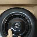 4.80/4.00-8" Flat Free Wheelbarrow Tires and Wheels, 14.5" Universal Fit Solid Tires with 5/8" or 3/4" Bearing, 3"-7" Hub, Adapter Kit Hand Truck Wheels Replacement for 3.50/2.50-8", 4.00-6"etc, 1 PCS
