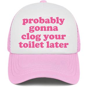 Funny Trucker Hats for Women Hot Pink Funny Gag Hats for Adults Humor Dirty Bachelorette Party Hat