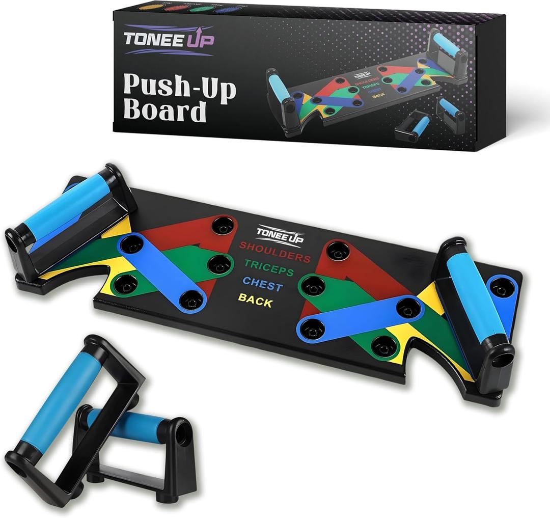 Push Up Board 9-in-1 Multi-Functional Workout Equipment for Home Pushup Board for Men and Women - Strength Training, Chest, and Arm Exercises Burn Fat & Build Muscle