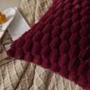 MANDIOO Pack of 1 Burgundy Super Soft Plush Fluffy Decorative Throw Pillow Covers 12x20 inch Faux Fur Wool Velvet Cushion Covers Pillow Cases Couch Sofa Bed Living Room