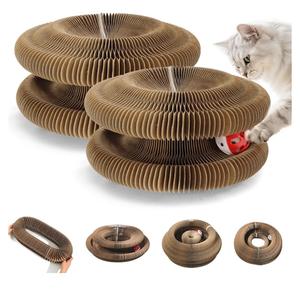 COSOWO Kitty Kurlz Magic Twist Cat Toy, Collapsible & DoubleSided Infinity Design Kitten Scratching Pad, EcoFriendly Cardboard, LongLasting Interactive Play Toy for Indoor Kittens, 2 Pack