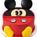 DecoSet Disney Mickey Mouse Cake Topper, 7-Piece Topper Set with Ears, Eyes, Buttons and Shoes, Made of Food-Safe Plastic