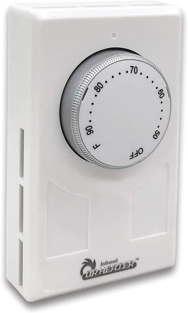 Dr. Infrared Heater DR-001 Wall Thermostat 4 wires single or Double poles 120-277V 3360-7756W, White.