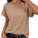 Tankaneo Womens Oversized T-Shirts Summer Casual Short Sleeve Basic Tees (L)