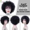 BECUS Afro Curly Wigs for Black Women Heat Resistant Brazilian Remy Human Hair Wigs(8 inches Natural Spiral Black #1B)