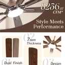 Minislak 72" Oil Rubbed Bronze Smart Ceiling Fan with Light via WiFi Alexa,6-Speeds Quiet DC Motor,Dimmable,Outdoor Antique Bronze Large Ceiling Fan for Living Room,Patio,Dual Finish 7 Blades