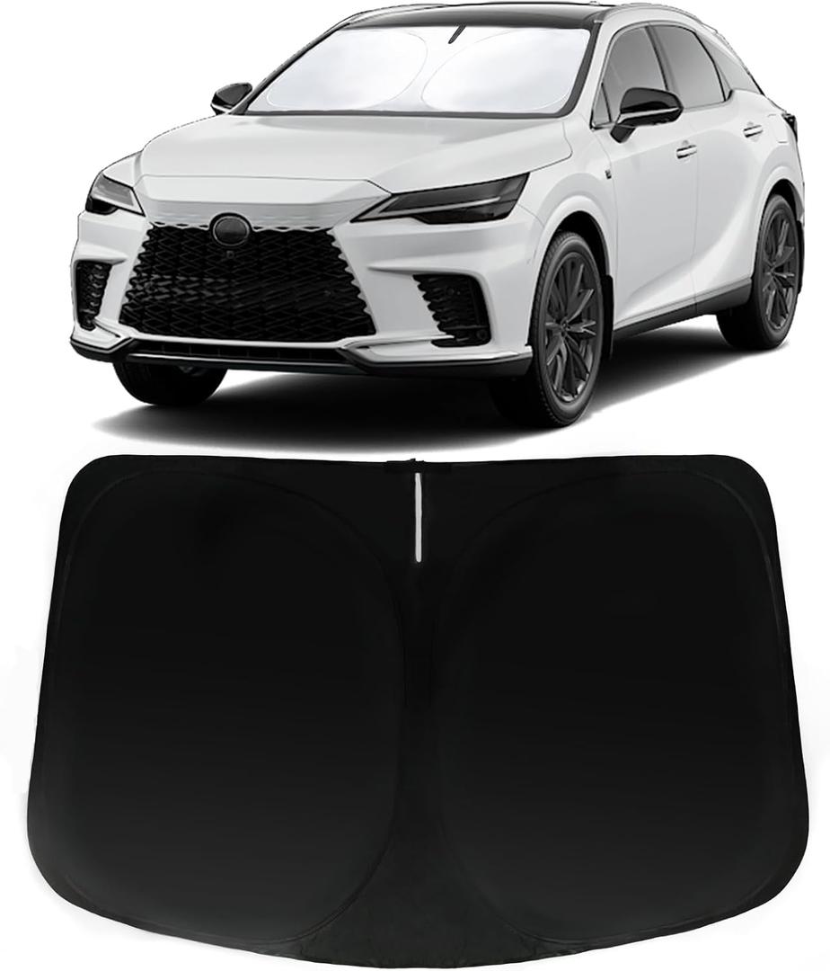 Windshield Sun Shade for Lexus RX 2010-2015, 2023-2024 RX350/RX350h/RX450h/RX500h, Car Front Window Sunshade with 240T Sun Visor Protector Blocks UV Rays Heat Sun Shield Accessories