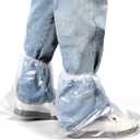 20Pcs Rain Shoe Covers Boot Covers Plastic Disposable Waterproof Shoe Cover Transparent Non Slip Boot Cover Non-Slip Outdoor Shoes Protectors Thickened Anti-Slip Overshoe for Men Women Home