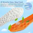 4D Cloud Insoles for Men Women, Memory Foam Boot Insoles, Comfortable and Breathable Massage Cushion Shoe Inserts with Arch Support, Trim to Fit All Shoe Types(1Pair-Orange, Men 8-9/Women 10-11)