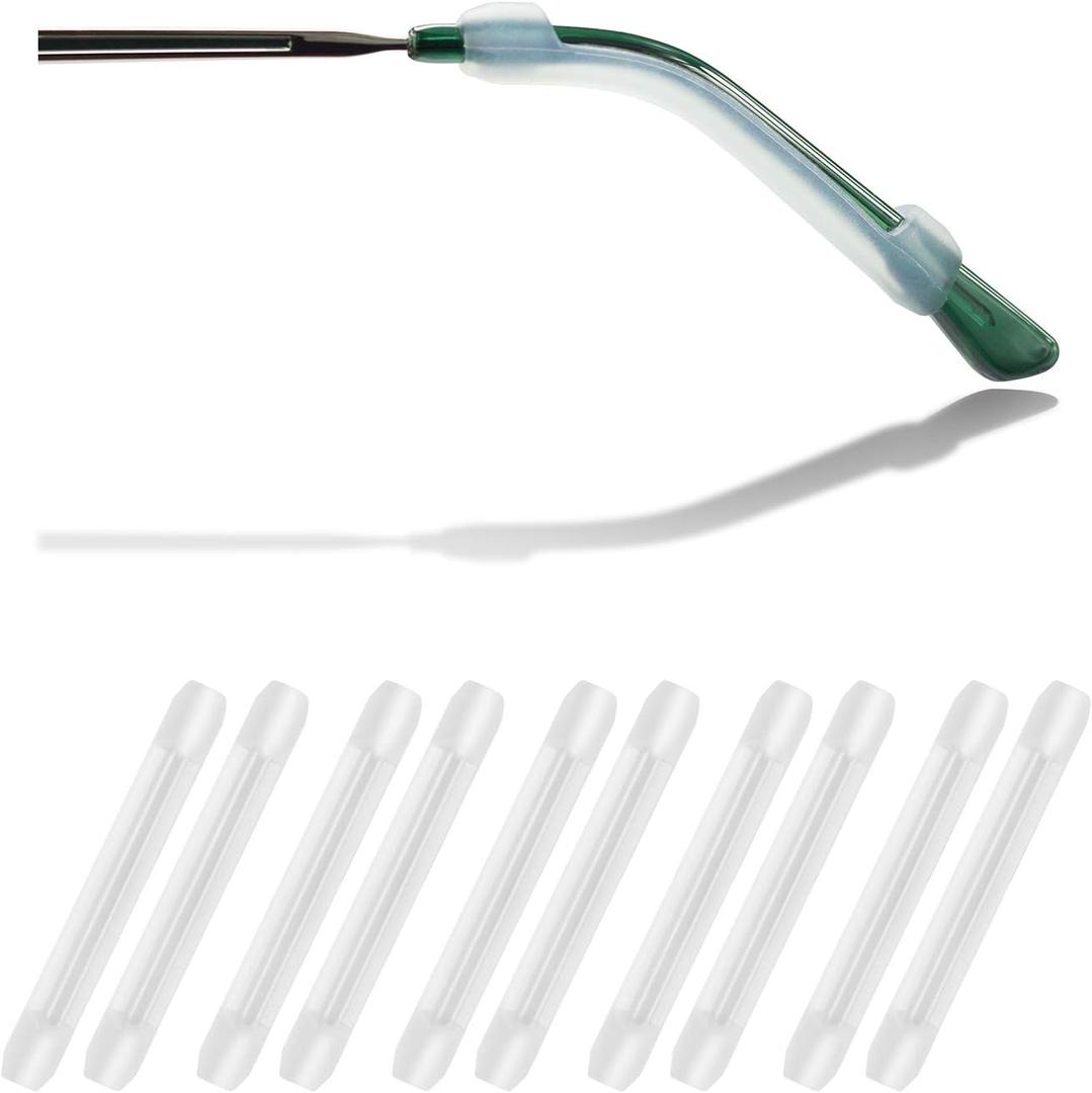 YR Soft Silicone Eyeglasses Temple Tips Sleeve Retainer, Anti-Slip Elastic Comfort Eyeglass Ear Grippers for Eyeglasses Sunglasses Reading Glasses Eyewear, 5 pairs - Clear