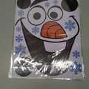 Pack Of 3 ROCWOHO Christmas Snowman Decals - Large Size Snowflakes & Candy Indoor/Outdoor Decorations for Winter Doors & Windows