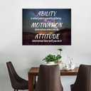 Inspirational Wall Art for Office Quotes Ability Motivation Attitude Wall Decor for Motivational Canvas Picture Prints Framed Wall Art for Office Bedroom Livingroom Wall Decoration [24''Wx 18''H]