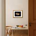 Atterrirart Gold Framed Oyster Wall Art, 13 * 16inch, Vintage Kitchen Canvas Prints Aesthetic, Coastal Minimalist Wall Decor Artwork, Beachy Seashell Wall Art for Living Room, Dining Room, Ready To Hang