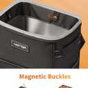 HOTOR Car Trash Can with Lid and Storage Pockets - 100% Leak-Proof Organizer, Waterproof Garbage Can, Multipurpose Trash Bin for Car, 2 Gallons, Black