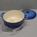 Mueller 6qt Enameled Cast Iron Dutch Oven, Heavy-Duty Casserole and Braiser Pan with Lid and Knob, Safe for All Cooktops, Aqua Blue