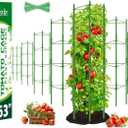 Riare 8 Pack 5.2 FT Tomato Cages for Garden- 63inches Heavy Duty Tomato Stakes and Supports, Adjustable Tall Tomato Plant Support Trellis for Pots, Raised Garden Bed, Climbing Vegetables Plants